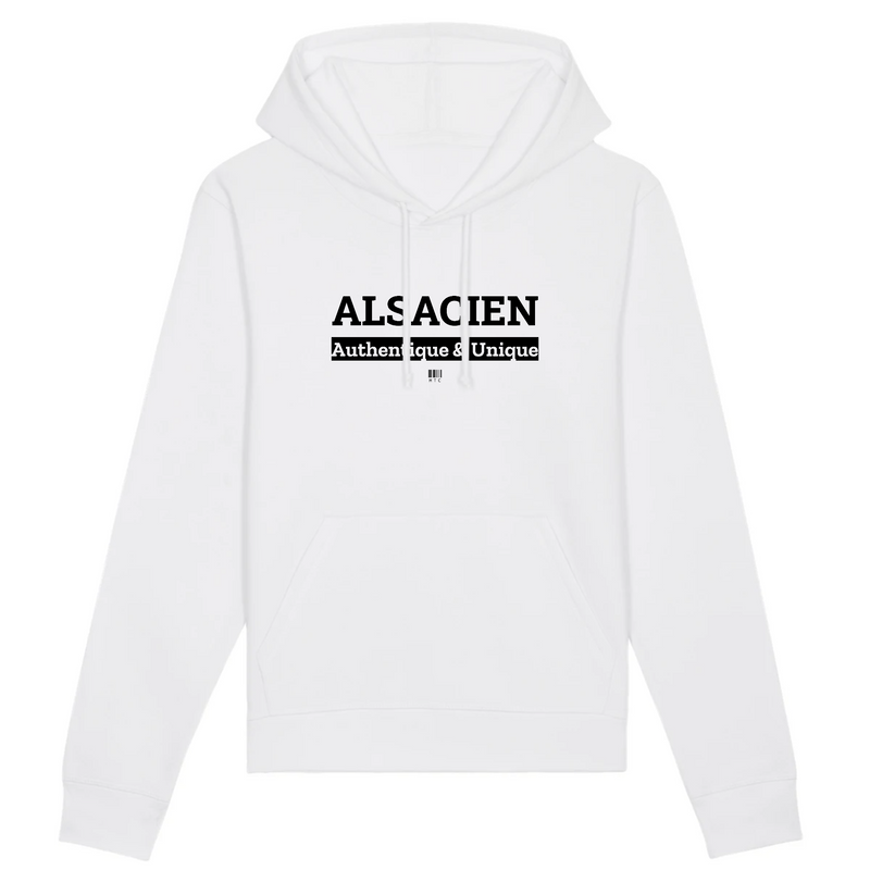 Cadeau anniversaire : Sweat à Capuche - Alsacien - Coton Bio - 5 Coloris - Cadeau Original - Cadeau Personnalisable - Cadeaux-Positifs.com -XS-Blanc-