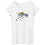 T-Shirt - Licorne Dream Big - Coton Bio - 2 Coloris - Cadeau Original - Cadeau Personnalisable - Cadeaux-Positifs.com -XS-Blanc-