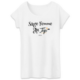 T-Shirt - Sage Femme au Top - Coton Bio - 2 Coloris - Cadeau Original - Cadeau Personnalisable - Cadeaux-Positifs.com -XS-Blanc-