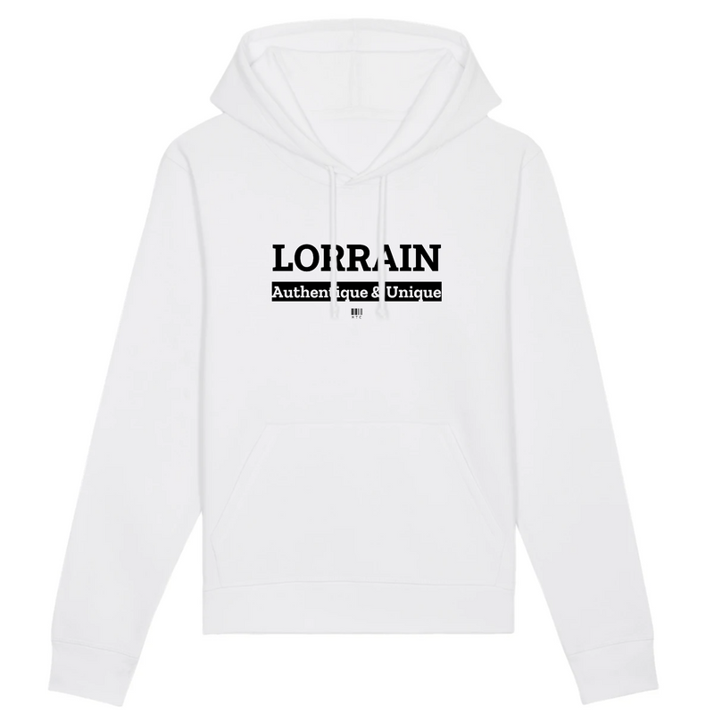 Cadeau anniversaire : Sweat à Capuche - Lorrain - Coton Bio - 5 Coloris - Cadeau Original - Cadeau Personnalisable - Cadeaux-Positifs.com -XS-Blanc-