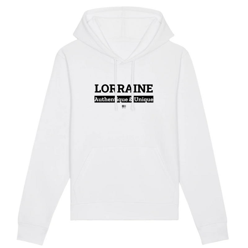 Cadeau anniversaire : Sweat à Capuche - Lorraine - Coton Bio - 5 Coloris - Cadeau Original - Cadeau Personnalisable - Cadeaux-Positifs.com -XS-Blanc-