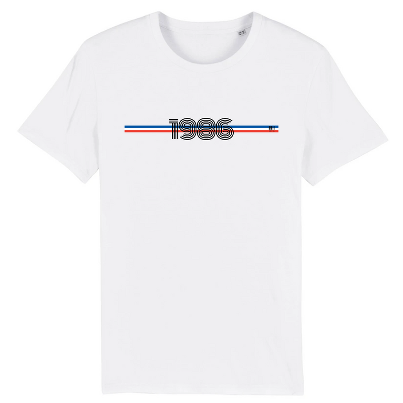 Cadeau anniversaire : T-Shirt - Année 1986 - Coton Bio - 7 Coloris - Cadeau Original - Cadeau Personnalisable - Cadeaux-Positifs.com -XS-Blanc-