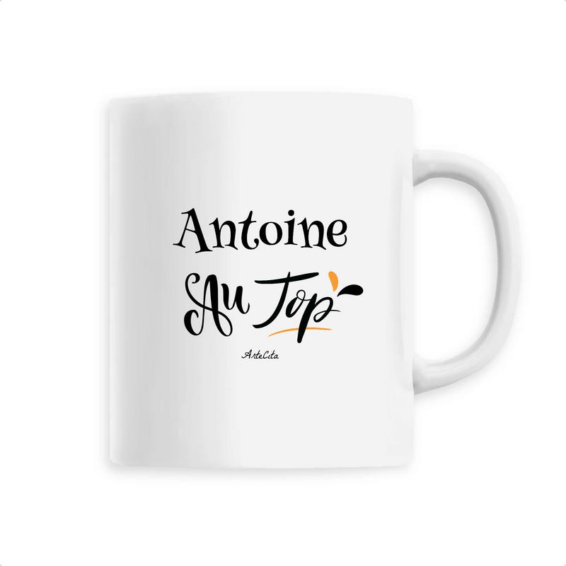 Cadeau anniversaire : Mug - Antoine au Top - 6 Coloris - Cadeau Original - Cadeau Personnalisable - Cadeaux-Positifs.com -Unique-Blanc-