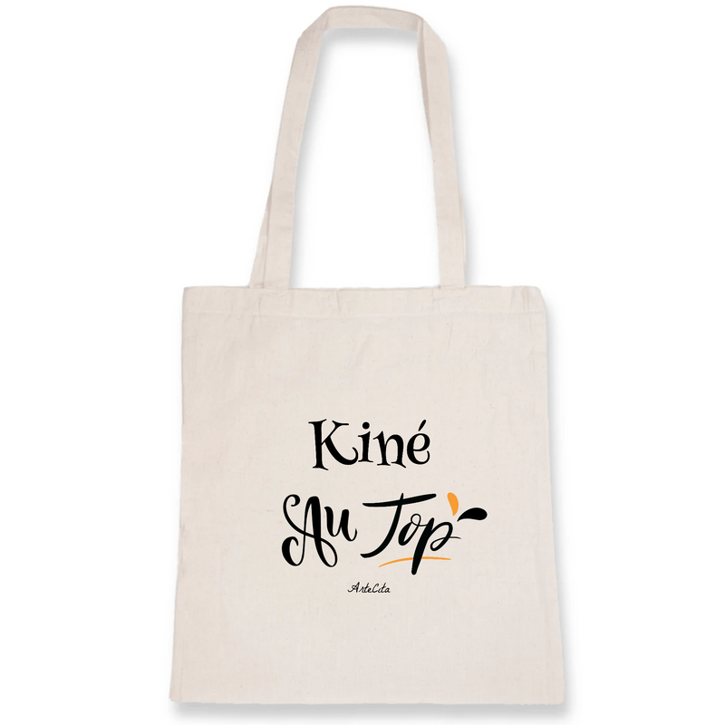 Cadeau anniversaire : Tote Bag - Kiné au Top - Coton Bio - Cadeau Original - Cadeau Personnalisable - Cadeaux-Positifs.com -Unique-Blanc-