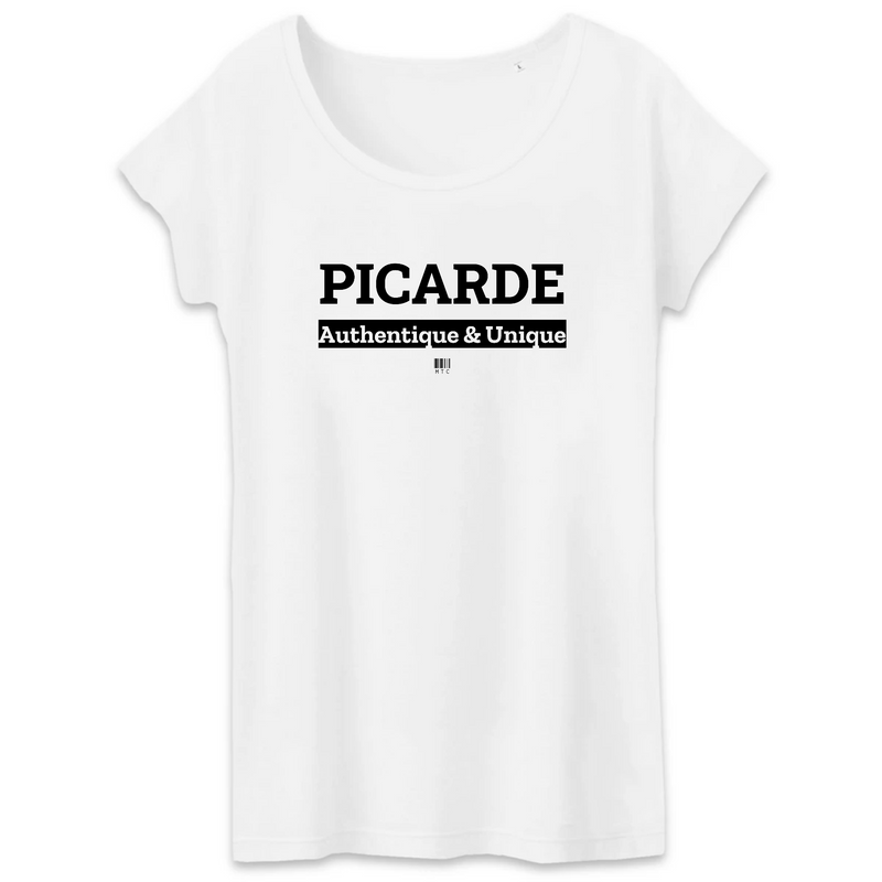 Cadeau anniversaire : T-Shirt - Picarde - Coton Bio - 3 Coloris - Cadeau Original - Cadeau Personnalisable - Cadeaux-Positifs.com -XS-Blanc-