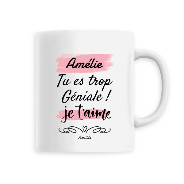 Mug - Amélie je t'aime - 6 Coloris - Cadeau Tendre & Original - Cadeau Personnalisable - Cadeaux-Positifs.com -Unique-Blanc-