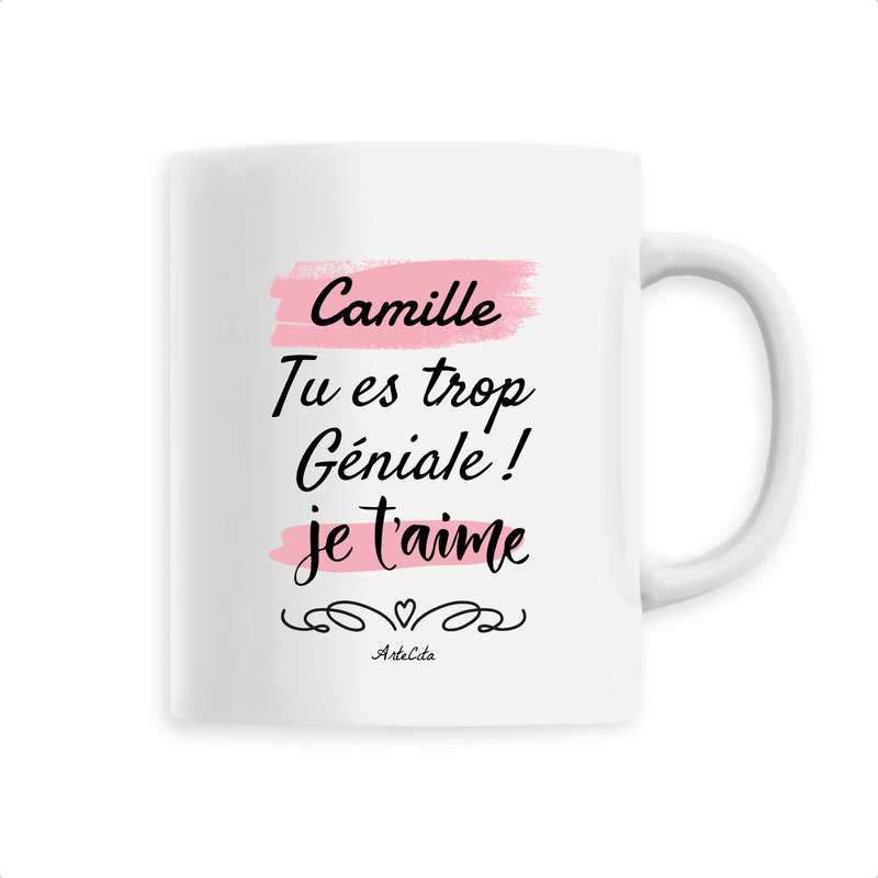 Cadeau anniversaire : Mug - Camille je t'aime - 6 Coloris - Cadeau Tendre - Cadeau Personnalisable - Cadeaux-Positifs.com -Unique-Blanc-