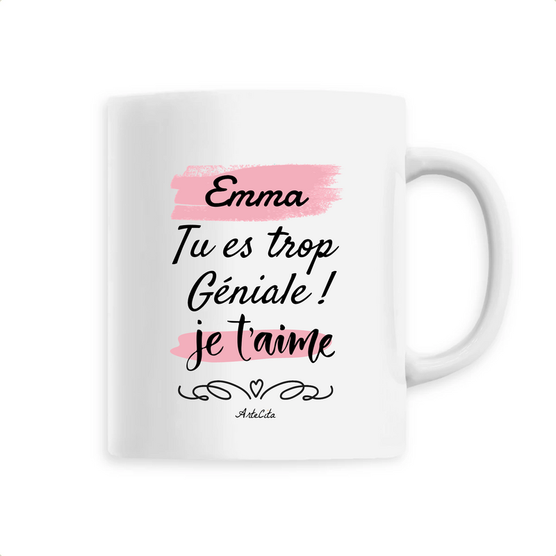 Cadeau anniversaire : Mug - Emma je t'aime - 6 Coloris - Cadeau Original & Tendre - Cadeau Personnalisable - Cadeaux-Positifs.com -Unique-Blanc-