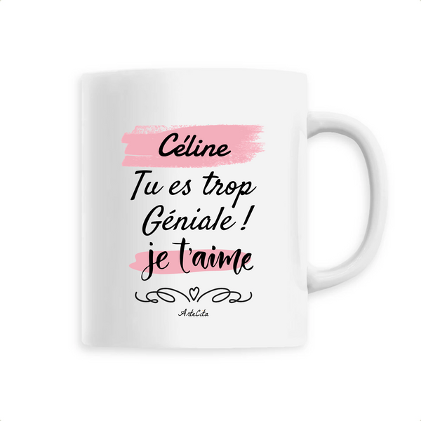 Mug - Céline je t'aime - 6 Coloris - Cadeau Tendre - Cadeau Personnalisable - Cadeaux-Positifs.com -Unique-Blanc-