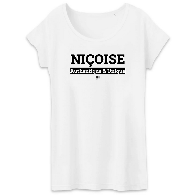 Cadeau anniversaire : T-Shirt - Niçoise - Coton Bio - 3 Coloris - Cadeau Original - Cadeau Personnalisable - Cadeaux-Positifs.com -XS-Blanc-