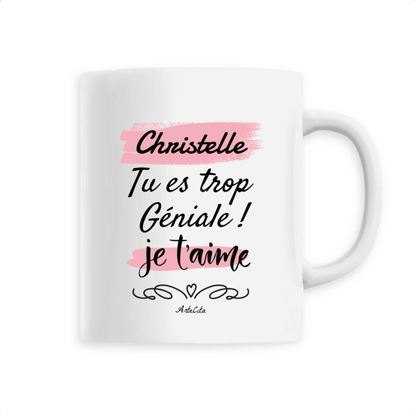 Mug - Christelle je t'aime - 6 Coloris - Cadeau Tendre - Cadeau Personnalisable - Cadeaux-Positifs.com -Unique-Blanc-