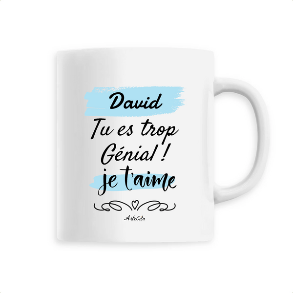 Mug - David je t'aime - 6 Coloris - Cadeau Tendre - Cadeau Personnalisable - Cadeaux-Positifs.com -Unique-Blanc-