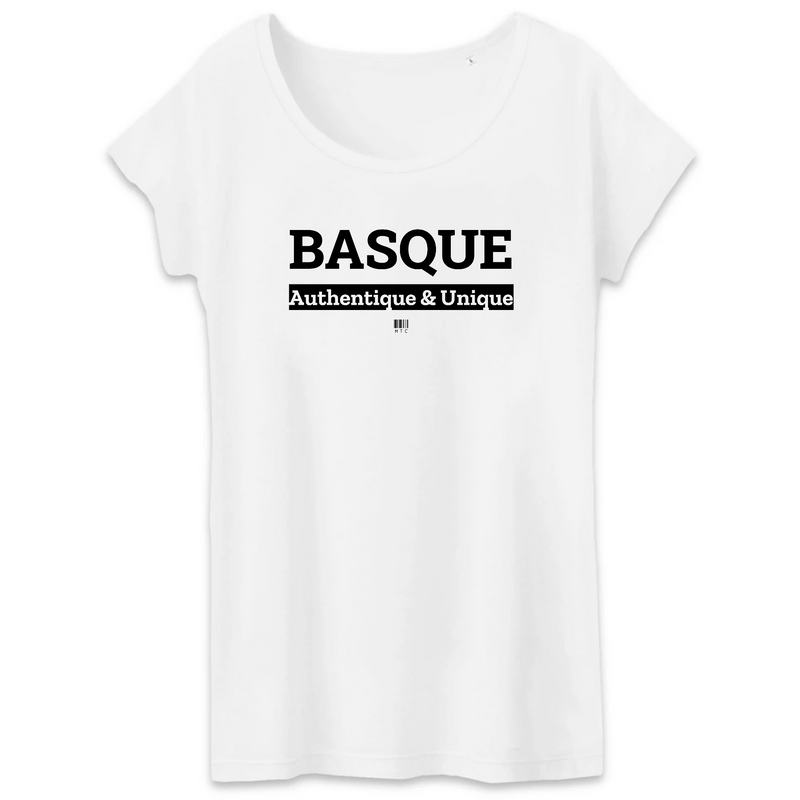 Cadeau anniversaire : T-Shirt - Basque - Femme - Coton Bio - 3 Coloris - Cadeau Original - Cadeau Personnalisable - Cadeaux-Positifs.com -XS-Blanc-