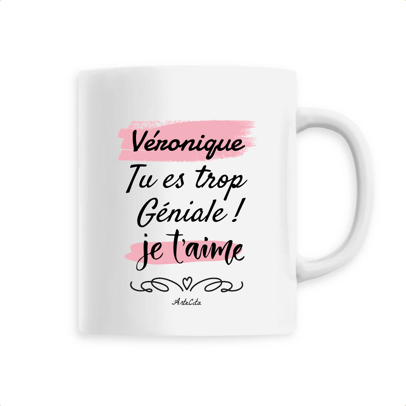 Cadeau anniversaire : Mug - Véronique, je t'aime - 6 Coloris - Cadeau Tendre - Cadeau Personnalisable - Cadeaux-Positifs.com -Unique-Blanc-