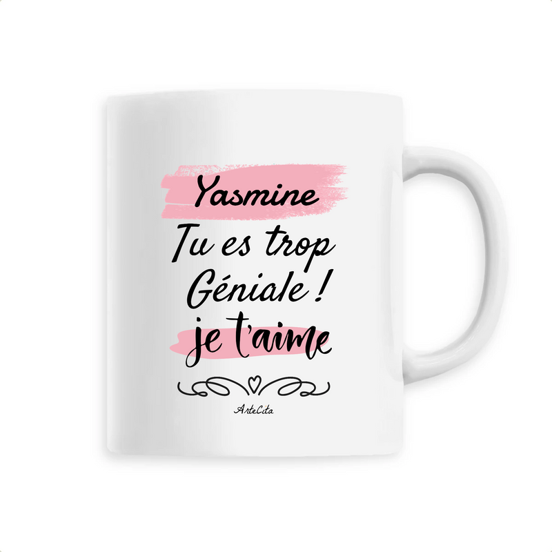 Cadeau anniversaire : Mug - Yasmine je t'aime - 6 Coloris - Cadeau Tendre & Original - Cadeau Personnalisable - Cadeaux-Positifs.com -Unique-Blanc-