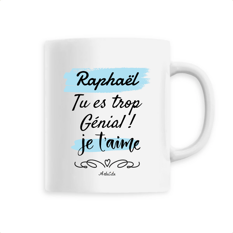 Cadeau anniversaire : Mug - Raphaël je t'aime - 6 Coloris - Cadeau Tendre & Original - Cadeau Personnalisable - Cadeaux-Positifs.com -Unique-Blanc-