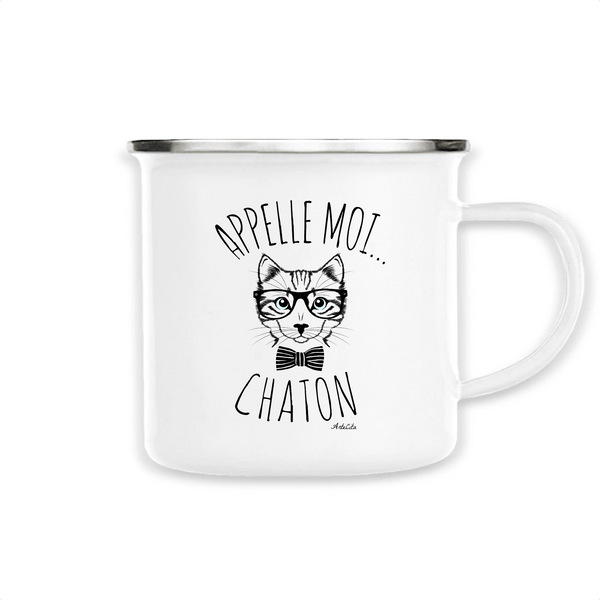 Mug - Appelle-moi Chaton - Métal émaillé - Cadeau Original - Cadeau Personnalisable - Cadeaux-Positifs.com -Unique-Blanc-