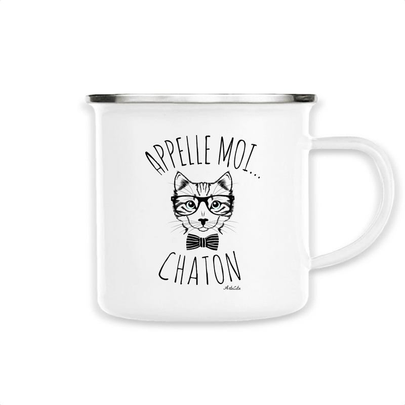 Cadeau anniversaire : Mug - Appelle-moi Chaton - Métal émaillé - Cadeau Original - Cadeau Personnalisable - Cadeaux-Positifs.com -Unique-Blanc-