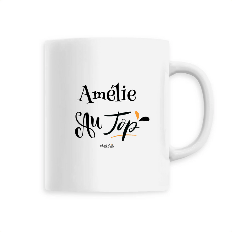 Cadeau anniversaire : Mug - Amélie au Top - 6 Coloris - Cadeau Original - Cadeau Personnalisable - Cadeaux-Positifs.com -Unique-Blanc-