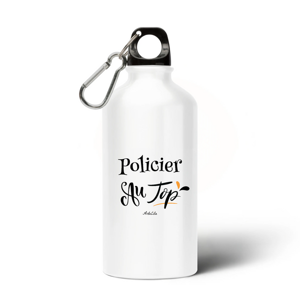 Gourde - Policier au Top - Alu sans BPA - Cadeau Original - Cadeau Personnalisable - Cadeaux-Positifs.com -Unique-Blanc-