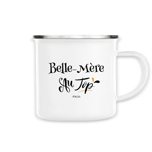 Mug - Belle-Mère au Top - Métal émaillé - Cadeau Original - Cadeau Personnalisable - Cadeaux-Positifs.com -Unique-Blanc-
