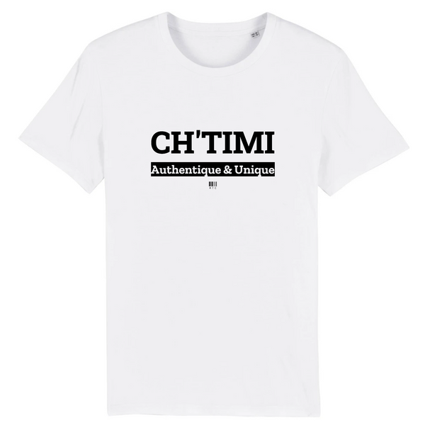 T-Shirt - Ch'timi - Unisexe - Coton Bio - 7 Coloris - Cadeau Original - Cadeau Personnalisable - Cadeaux-Positifs.com -XS-Blanc-