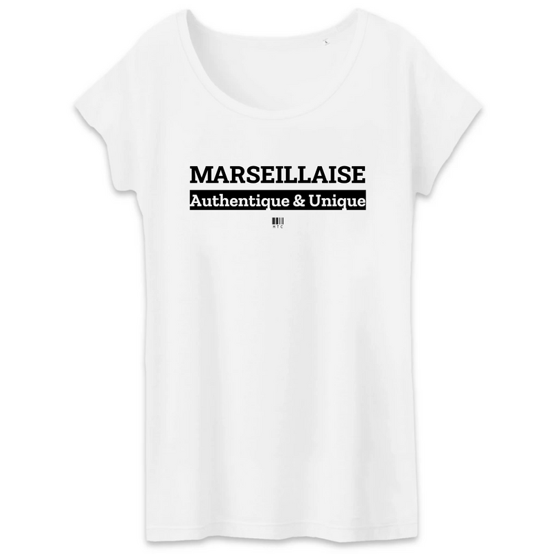 Cadeau anniversaire : T-Shirt - Marseillaise - Coton Bio - 3 Coloris - Cadeau Original - Cadeau Personnalisable - Cadeaux-Positifs.com -XS-Blanc-