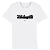 T-Shirt - Marseillais - Coton Bio - 7 Coloris - Cadeau Original - Cadeau Personnalisable - Cadeaux-Positifs.com -XS-Blanc-