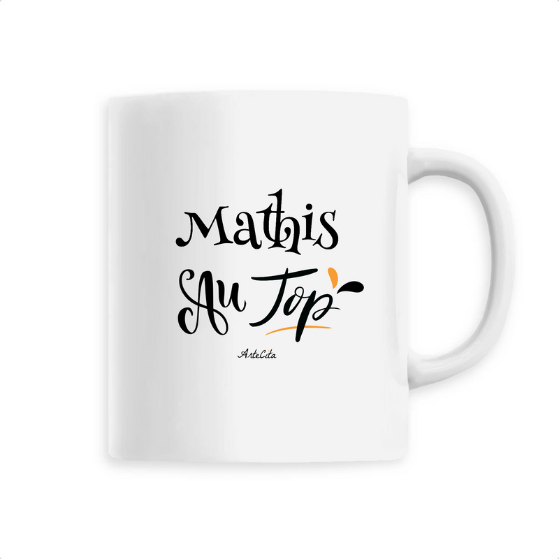Cadeau anniversaire : Mug - Mathis au Top - 6 Coloris - Cadeau Original - Cadeau Personnalisable - Cadeaux-Positifs.com -Unique-Blanc-