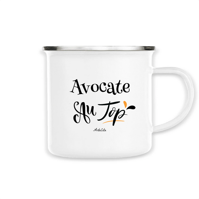 Cadeau anniversaire : Mug - Avocate au Top - Métal émaillé - Cadeau Original - Cadeau Personnalisable - Cadeaux-Positifs.com -Unique-Blanc-