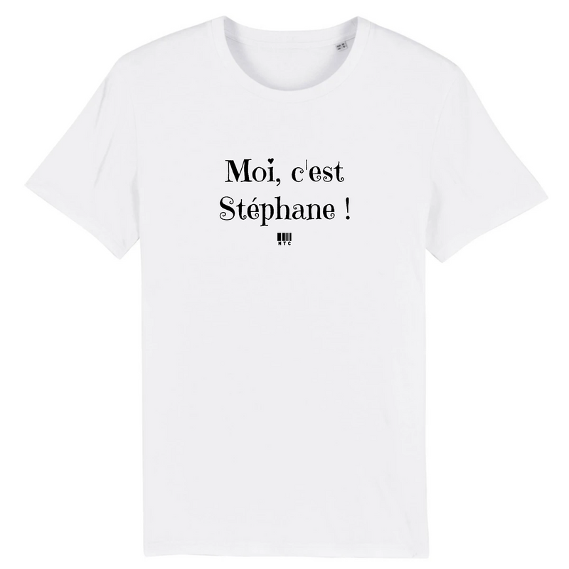 Cadeau anniversaire : T-Shirt - Moi c'est Stéphane - Coton Bio - 7 Coloris - Cadeau Original - Cadeau Personnalisable - Cadeaux-Positifs.com -XS-Blanc-