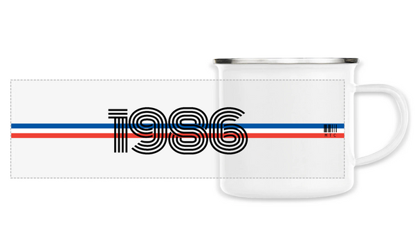 Mug - Année 1986 - Métal émaillé - Cadeau Original - Cadeau Personnalisable - Cadeaux-Positifs.com -Unique-Blanc-