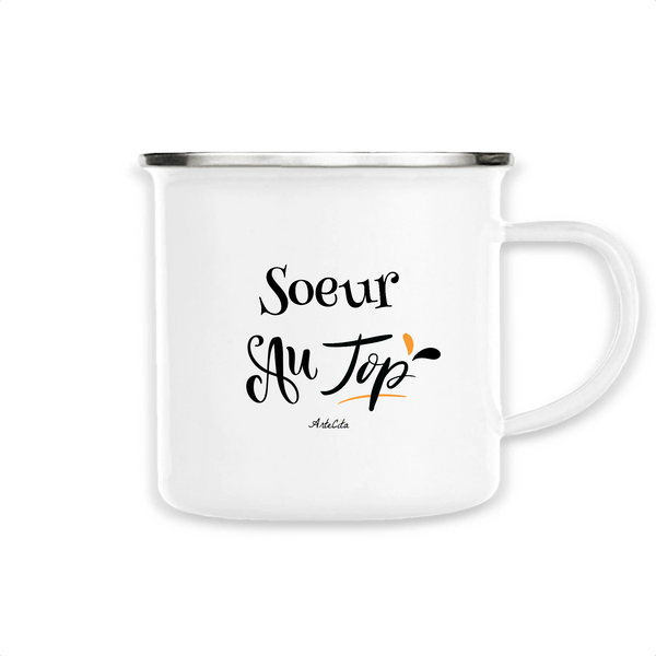 Mug - Soeur au Top - Métal émaillé - Cadeau Original - Cadeau Personnalisable - Cadeaux-Positifs.com -Unique-Blanc-