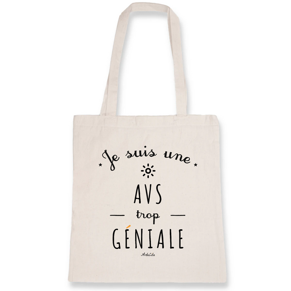 Tote Bag - Une AVS trop Géniale - Coton Bio - Cadeau Original - Cadeau Personnalisable - Cadeaux-Positifs.com -Unique-Blanc-
