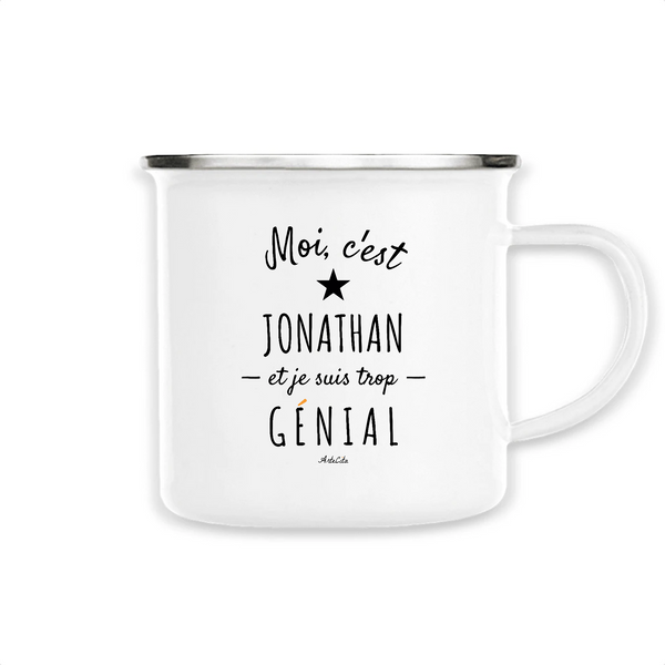 Mug - Jonathan est trop Génial - Métal émaillé - Cadeau Original - Cadeau Personnalisable - Cadeaux-Positifs.com -Unique-Blanc-
