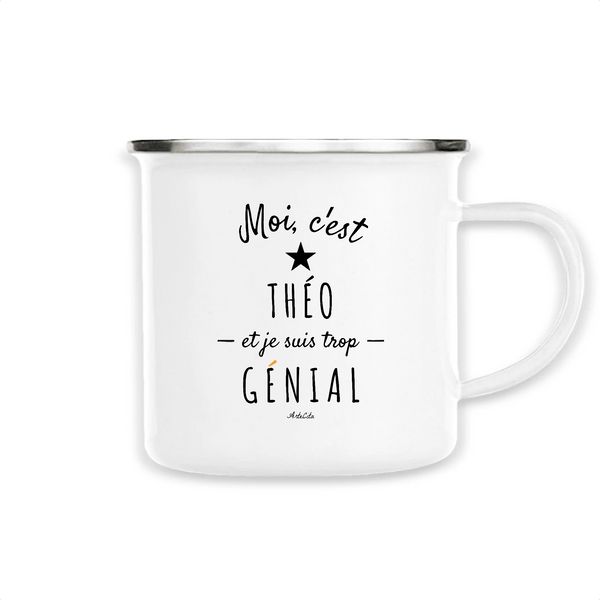 Mug - Théo est trop Génial - Métal émaillé - Cadeau Original - Cadeau Personnalisable - Cadeaux-Positifs.com -Unique-Blanc-