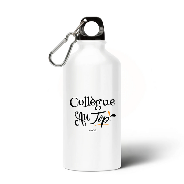 Gourde - Collègue au Top - Alu sans BPA - Cadeau Durable - Cadeau Personnalisable - Cadeaux-Positifs.com -Unique-Blanc-