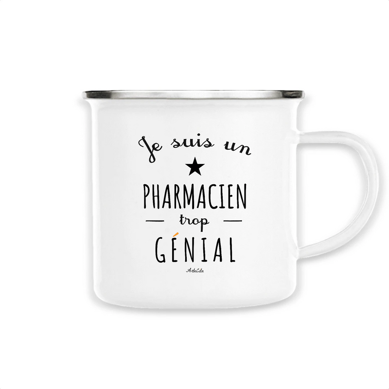 Cadeau anniversaire : Mug - Un Pharmacien trop Génial - Métal émaillé - Cadeau Original - Cadeau Personnalisable - Cadeaux-Positifs.com -Unique-Blanc-
