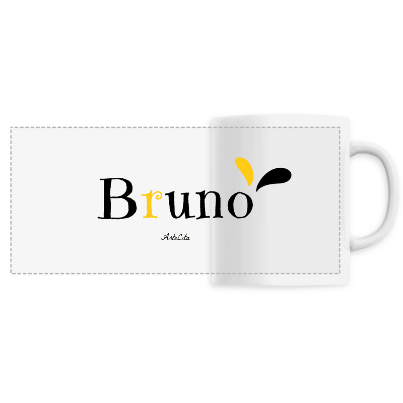 Cadeau anniversaire : Mug - Bruno - 6 Coloris - Cadeau Original - Cadeau Personnalisable - Cadeaux-Positifs.com -Unique-Blanc-