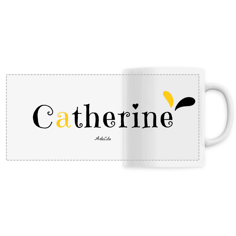 Cadeau anniversaire : Mug - Catherine - 6 Coloris - Cadeau Original - Cadeau Personnalisable - Cadeaux-Positifs.com -Unique-Blanc-