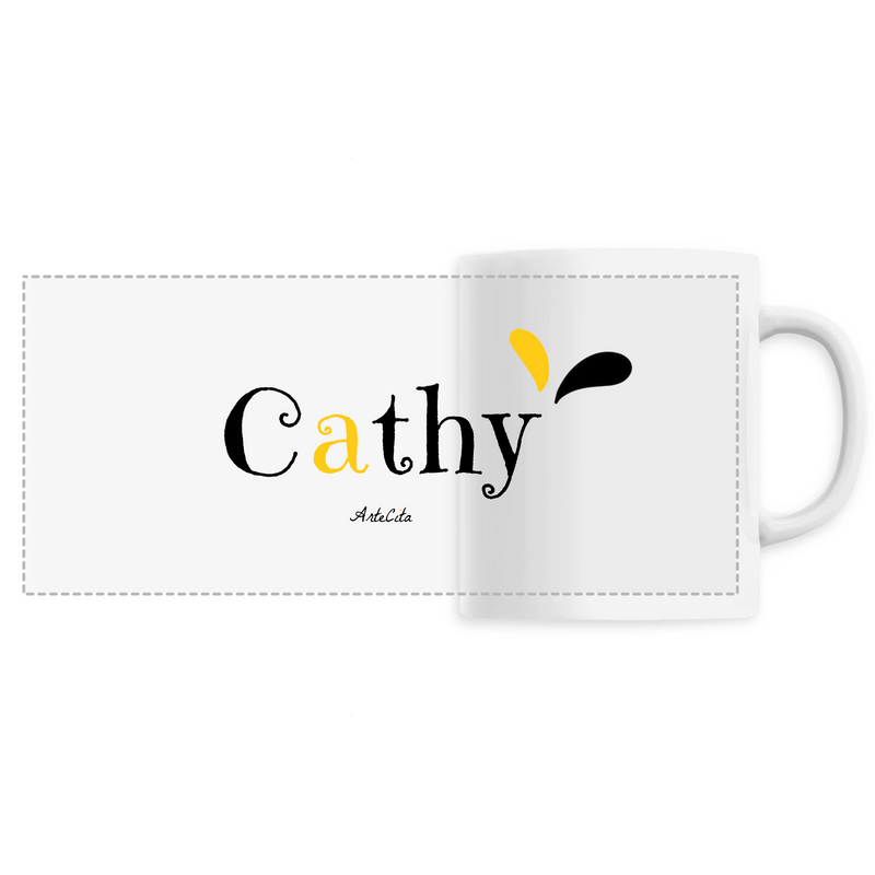 Cadeau anniversaire : Mug - Cathy - 6 Coloris - Cadeau Original - Cadeau Personnalisable - Cadeaux-Positifs.com -Unique-Blanc-