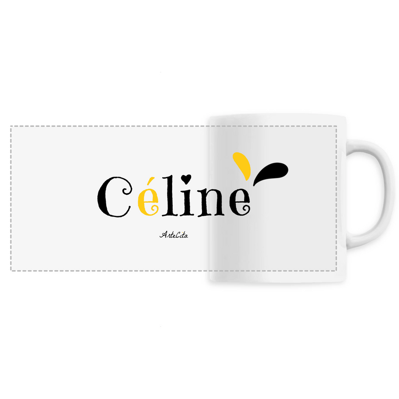 Cadeau anniversaire : Mug - Céline - 6 Coloris - Cadeau Original - Cadeau Personnalisable - Cadeaux-Positifs.com -Unique-Blanc-