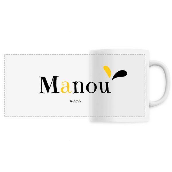 Mug - Manou - 6 Coloris - Cadeau Original - Cadeau Personnalisable - Cadeaux-Positifs.com -Unique-Blanc-