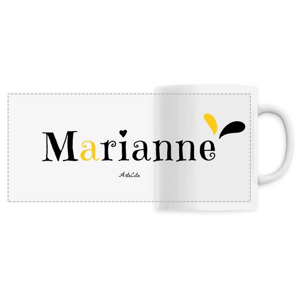 Mug - Marianne - 6 Coloris - Cadeau Original - Cadeau Personnalisable - Cadeaux-Positifs.com -Unique-Blanc-