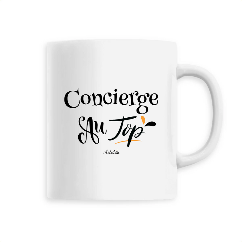 Cadeau anniversaire : Mug - Concierge au Top - 6 Coloris - Cadeau Original - Cadeau Personnalisable - Cadeaux-Positifs.com -Unique-Blanc-