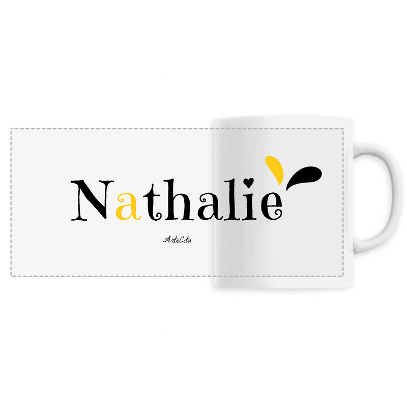 Cadeau anniversaire : Mug - Nathalie - 6 Coloris - Cadeau Original - Cadeau Personnalisable - Cadeaux-Positifs.com -Unique-Blanc-