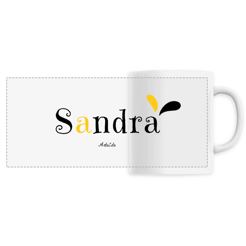 Cadeau anniversaire : Mug - Sandra - 6 Coloris - Cadeau Original - Cadeau Personnalisable - Cadeaux-Positifs.com -Unique-Blanc-