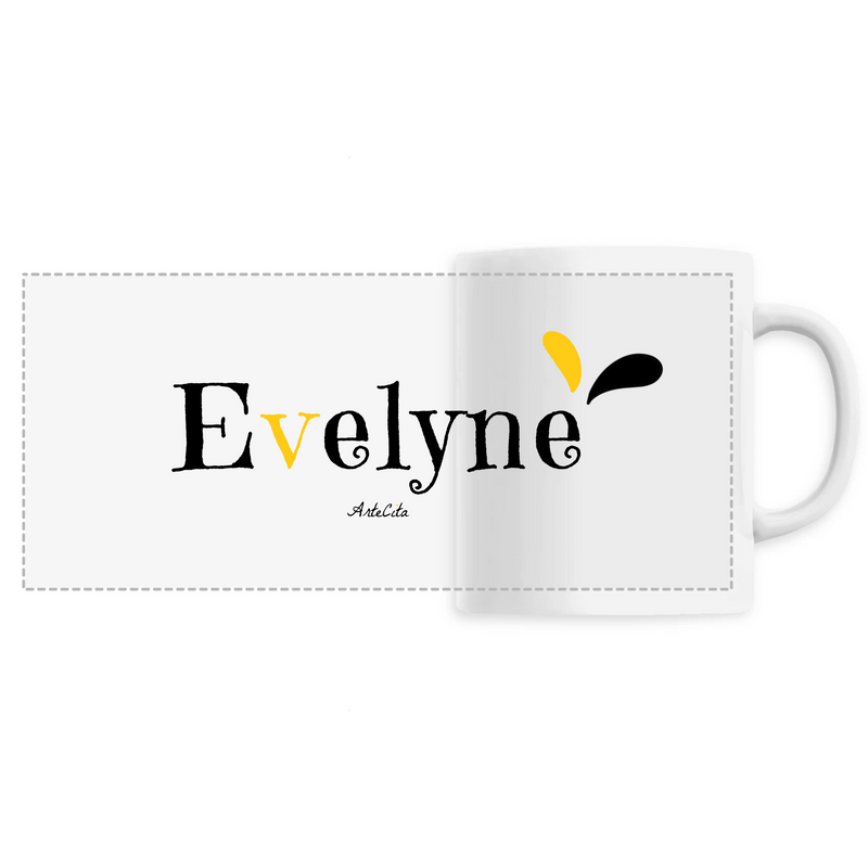 Cadeau anniversaire : Mug - Evelyne - 6 Coloris - Cadeau Original - Cadeau Personnalisable - Cadeaux-Positifs.com -Unique-Blanc-