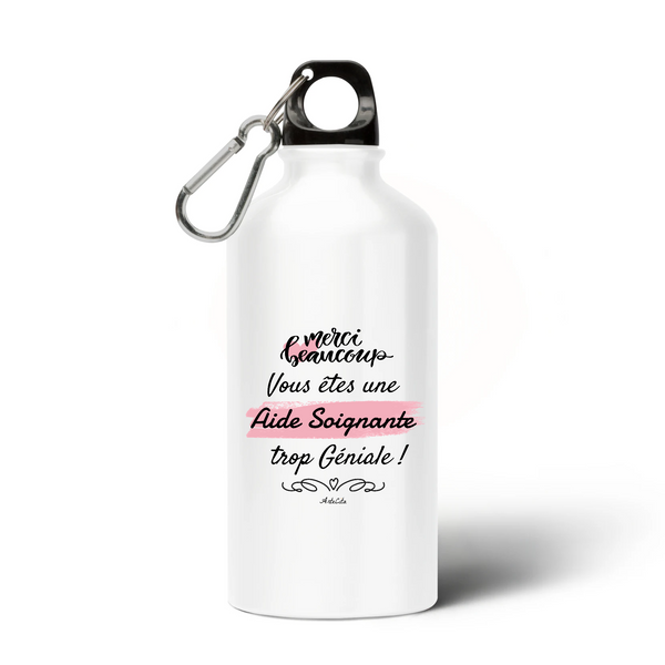 Gourde - Merci Aide Soignante - Sans BPA - Cadeau Durable - Cadeau Personnalisable - Cadeaux-Positifs.com -Unique-Blanc-