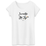 T-Shirt - Jumelle au Top - Coton Bio - Cadeau Original - Cadeau Personnalisable - Cadeaux-Positifs.com -XS-Blanc-